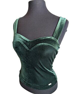 A/X Armani Exchange Emerald Green Velvet Crop Cami | Size S